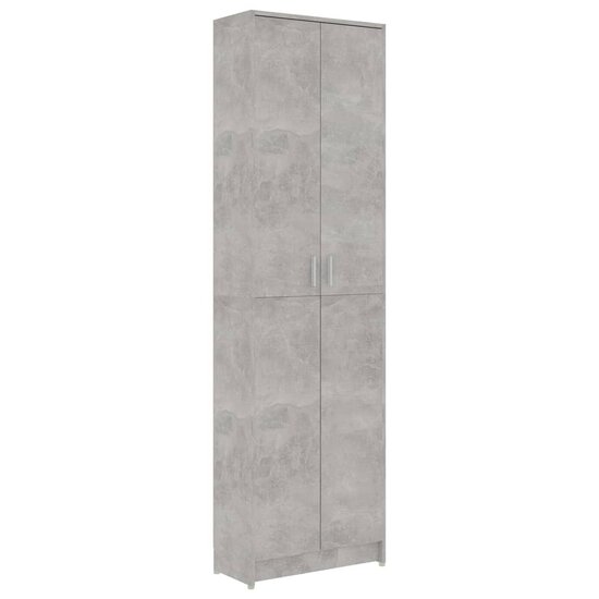 Gangkast 55x25x189 cm bewerkt hout betongrijs