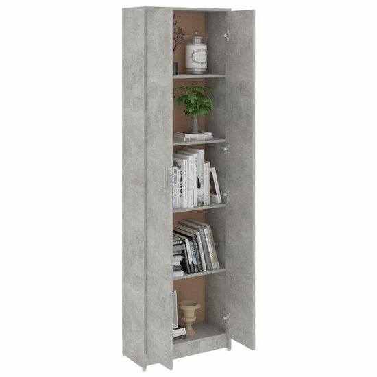 Gangkast 55x25x189 cm bewerkt hout betongrijs