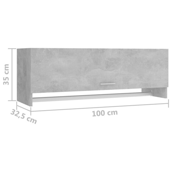 Kledingkast 100X32,5X35 Cm Bewerkt Hout 100 x 32.5 x 35 cm Betongrijs