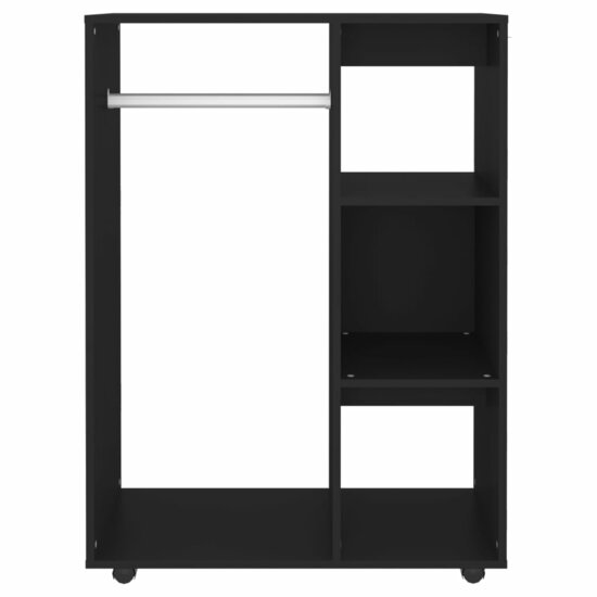 Kledingkast 80x40x110 cm bewerkt hout zwart