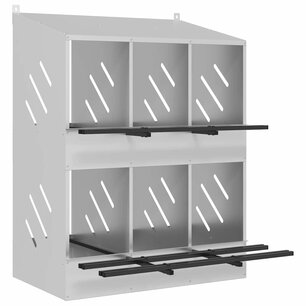 Kippennestkast Met 6 Vakken Gegalvaniseerd Metaal Zilverkleurig 80 x 79 x 109,5 cm Gegalvaniseerd zilver Kippennestkast Met 6 Vakken Gegalvaniseerd Metaal Zilverkleurig 80 x 79 x 109,5 cm Gegalvaniseerd zilver